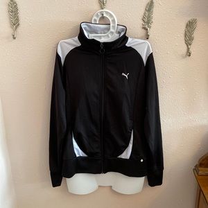 😍 2/$40 Puma Black White Unity Zip Up Jacket Sweater L